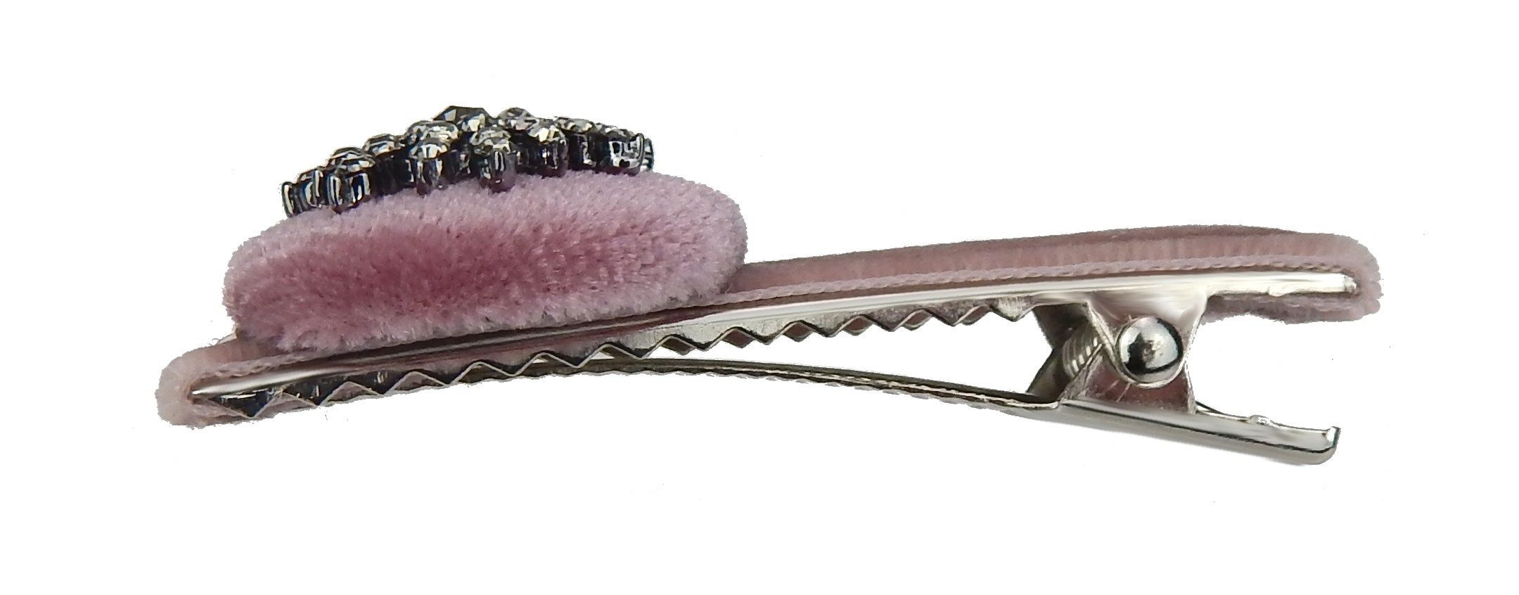 Ella Jonte Haarclip, Burgund – elegante Haarspange Samt mit Schmuckstein & Strass