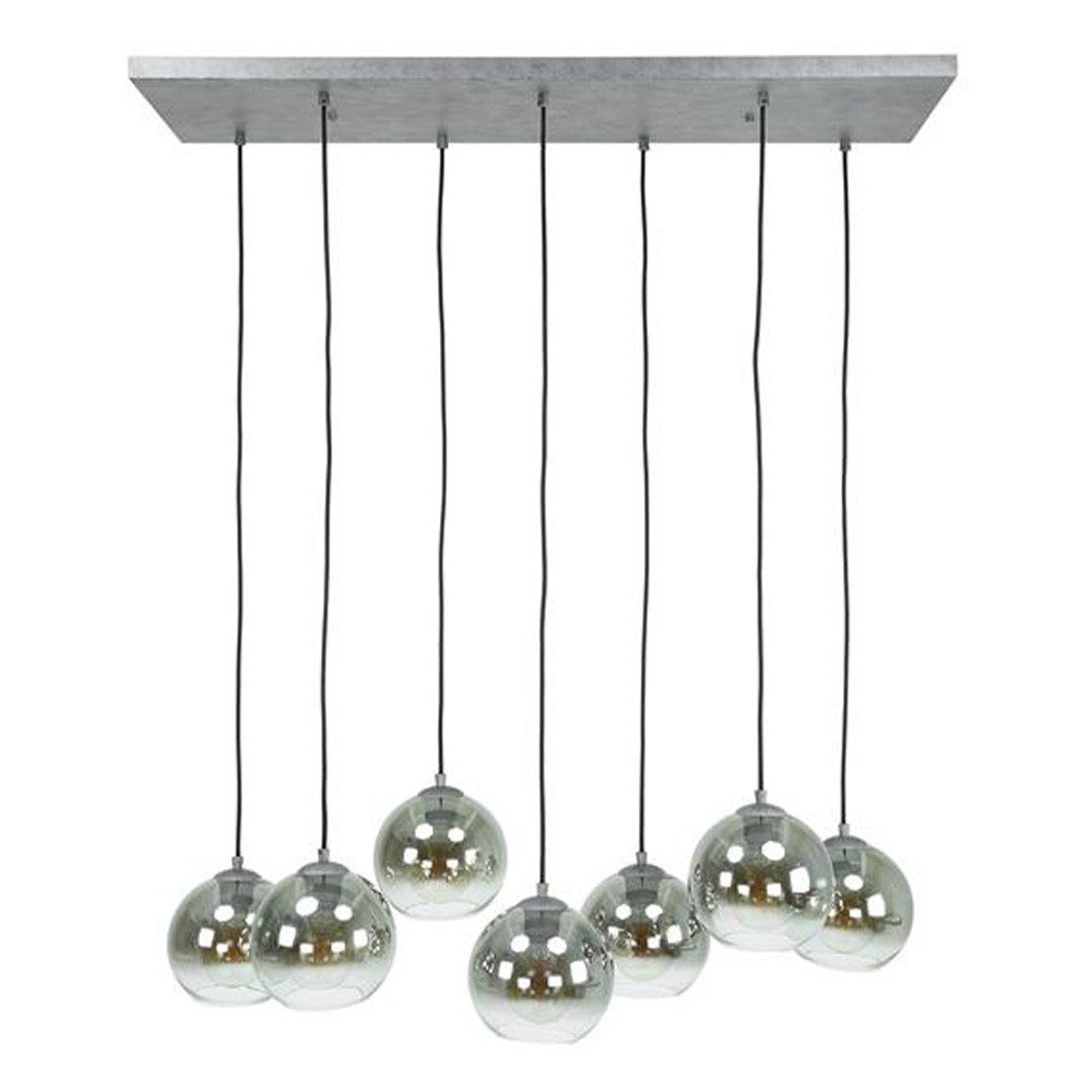 famlights Pendelleuchte famlights, Pendelleuchte Leana in Transparent E27 7-flammig