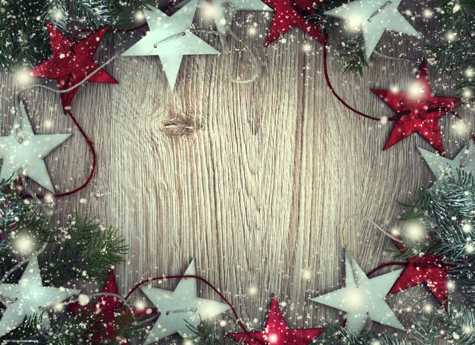 cover-your-desk.de Platzset (Platzsets) Tischsets I Platzsets abwaschbar - Weihnachten - Weihnachtssterne in rot und silber - aus erstklassigem Vinyl (Kunststoff) - 4 Stück - 44 x 32 cm - rutschfeste Tischdekoration
