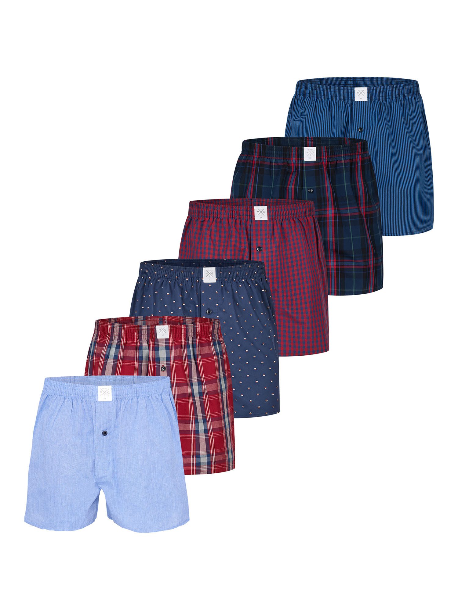 MG-1 Boxer Classics - gewebte Boxershorts - Baumwolle - Sparpack (6-St) Retroshorts, Vintage Boxer, Klassische Boxer