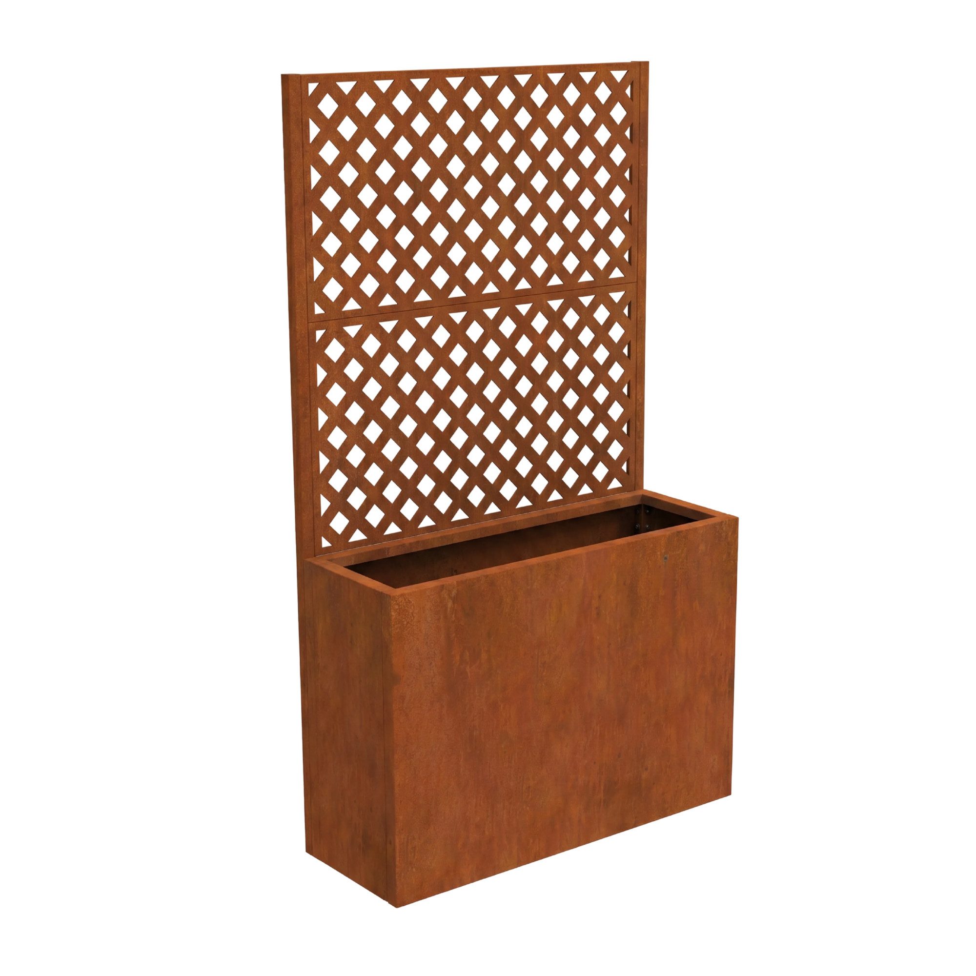 casa.pro Blumenkasten, mit Trennwand »Malja« Rankhilfe Stahl 146 x 83 x 31cm Edelrost