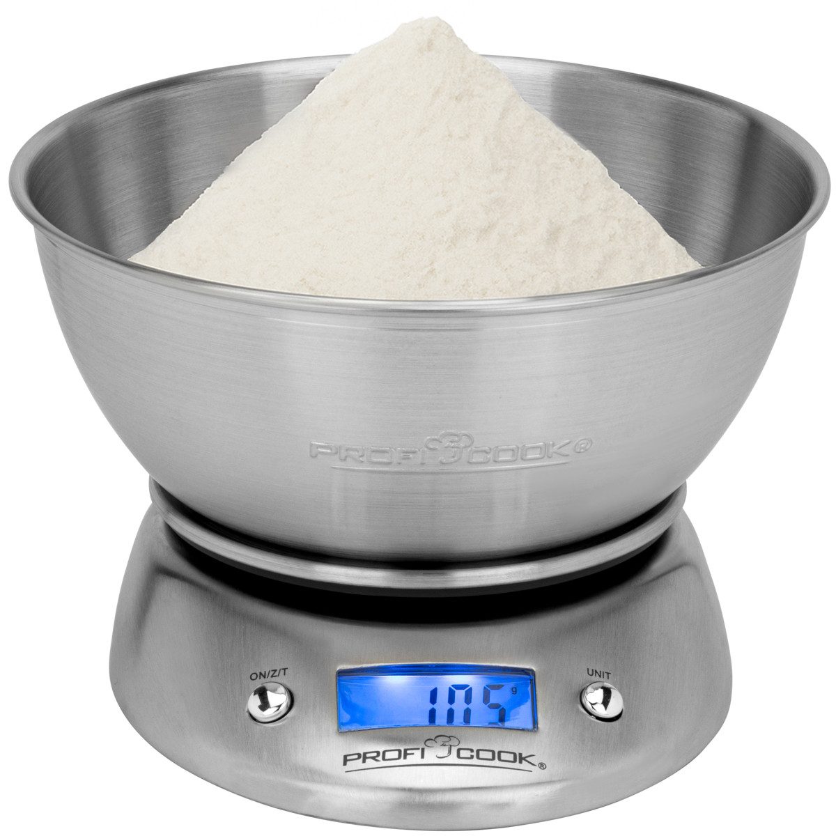 ProfiCook Küchenwaage PC-KW 1040, Küchenwaage digital mit Schüssel, wiegt bis 5000g