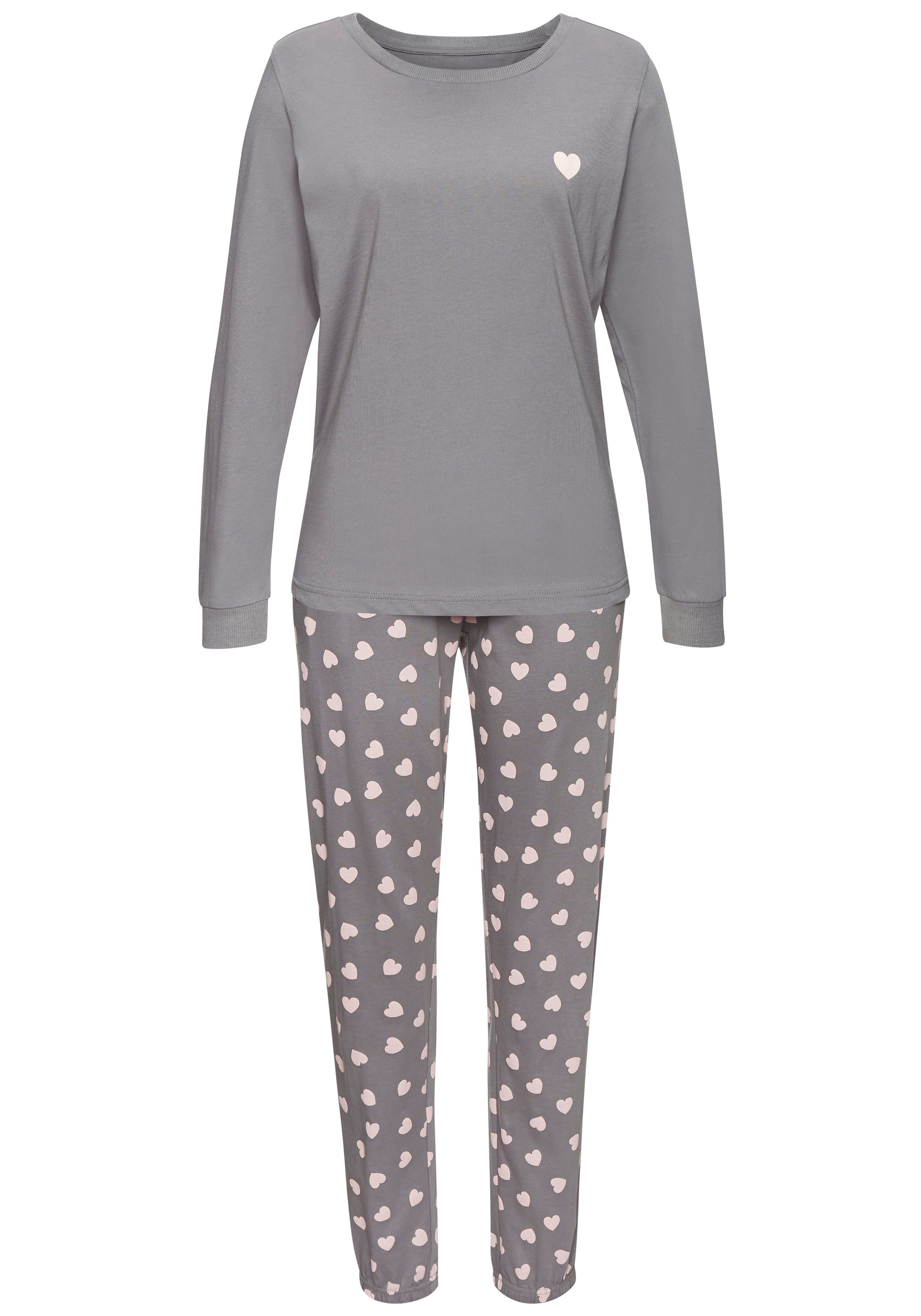 Vivance Dreams by Lascana Pyjama (Set, 2 tlg) mit süßem Herzmuster. Reduzierter Preis € 29,99. Unverbindliche Preisempfehlung € 39,99