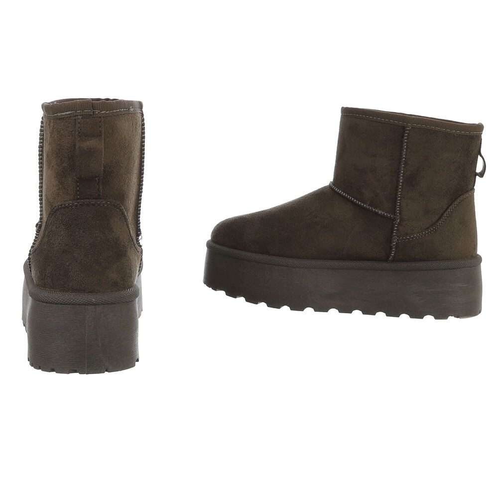 Ital-Design Bequemer Schaftschuh für Damen – stilvoll und warm Snowboots (88519493) Flach Stiefeletten in Olive