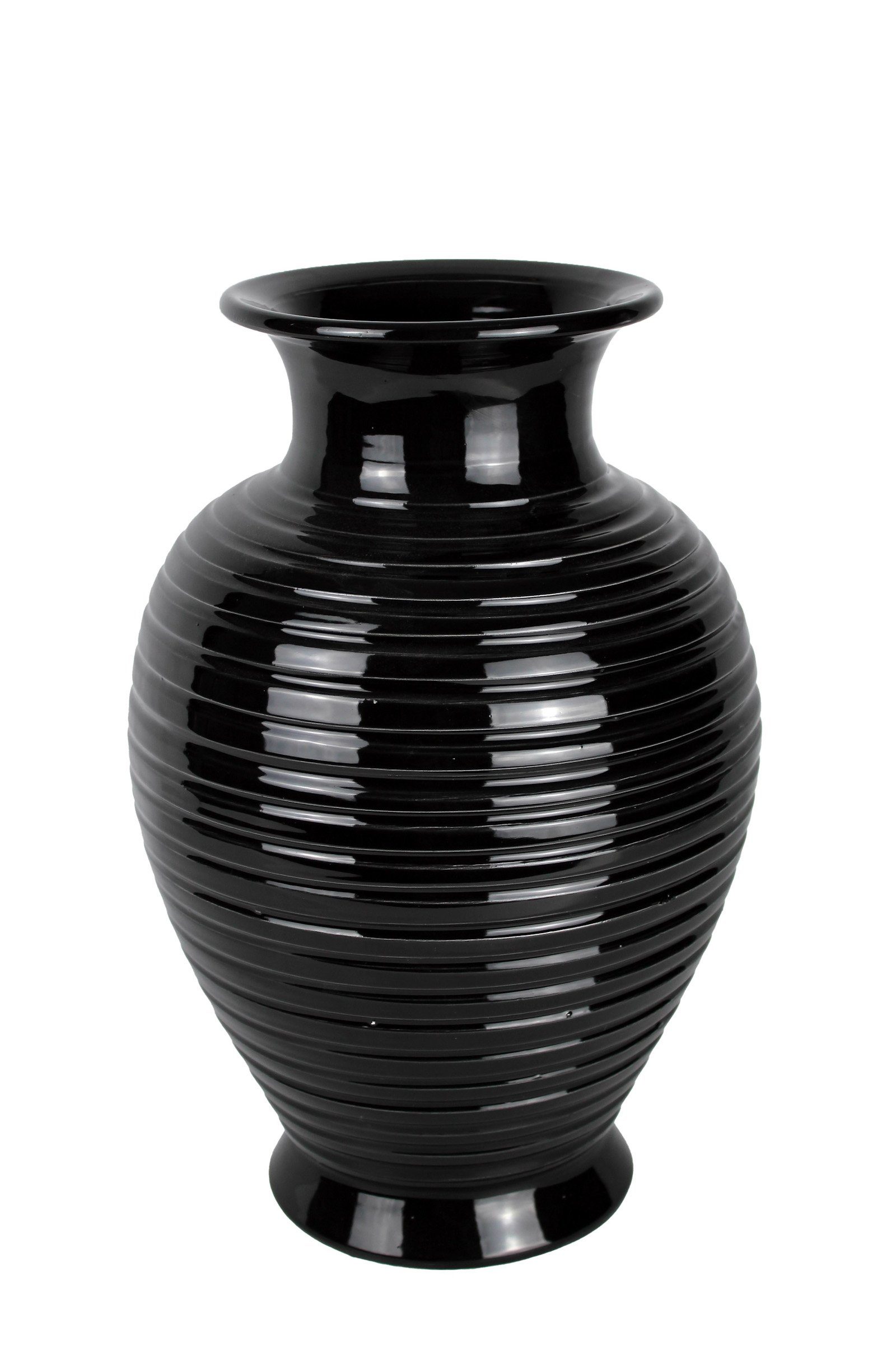 aus cm Italien (1 Stück, Handgefertigte Ringmuster schwarz Vase Signature 1 Collection Keramik Home Dekovase 36 mit Keramik Keramikvase),