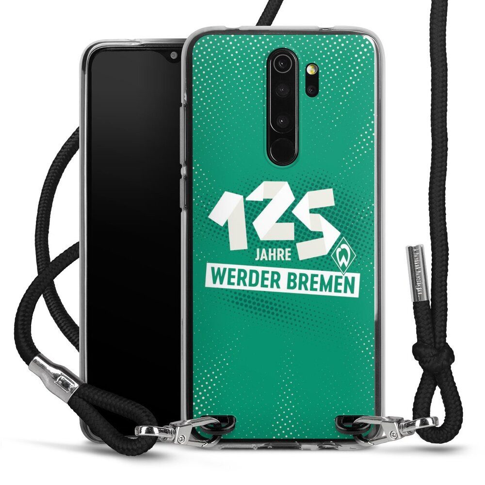 DeinDesign Handyhülle 125 Jahre Werder Bremen Offizielles Lizenzprodukt, Xiaomi Redmi Note 8 Pro Handykette Hülle mit Band Case zum Umhängen