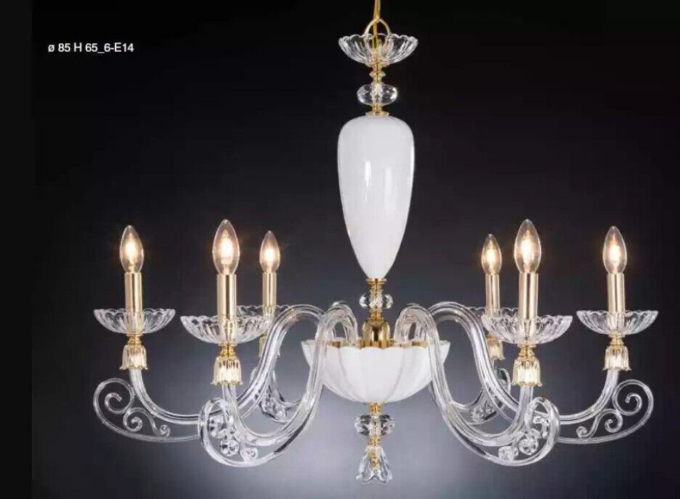 JVmoebel Kronleuchter Deckenleuchter Weiße Lüster Luxus Kronleuchter Kerzenleuchter Design, Made in Italy