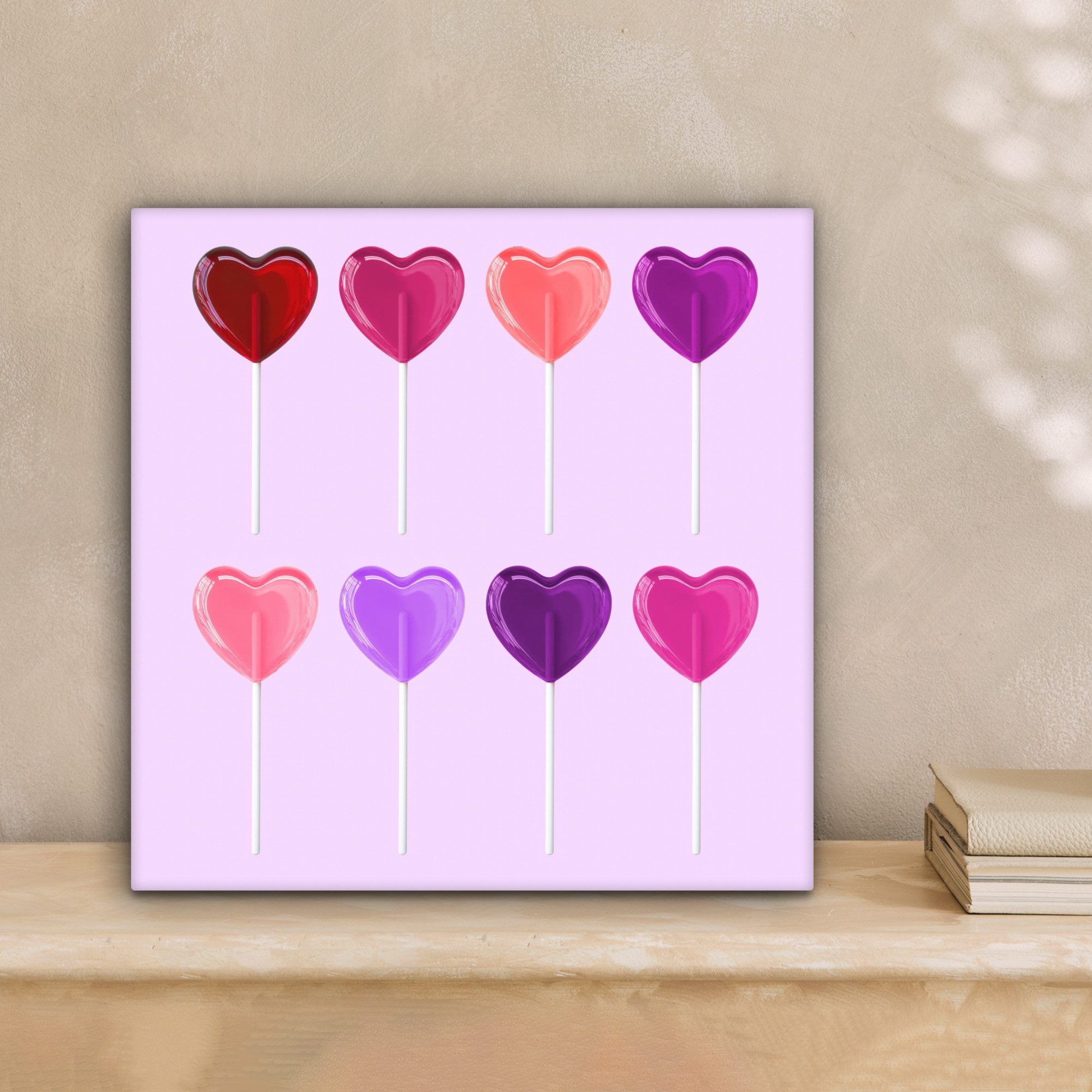 OneMillionCanvasses® Leinwandbild Lutscher - Herz - günstig online kaufen