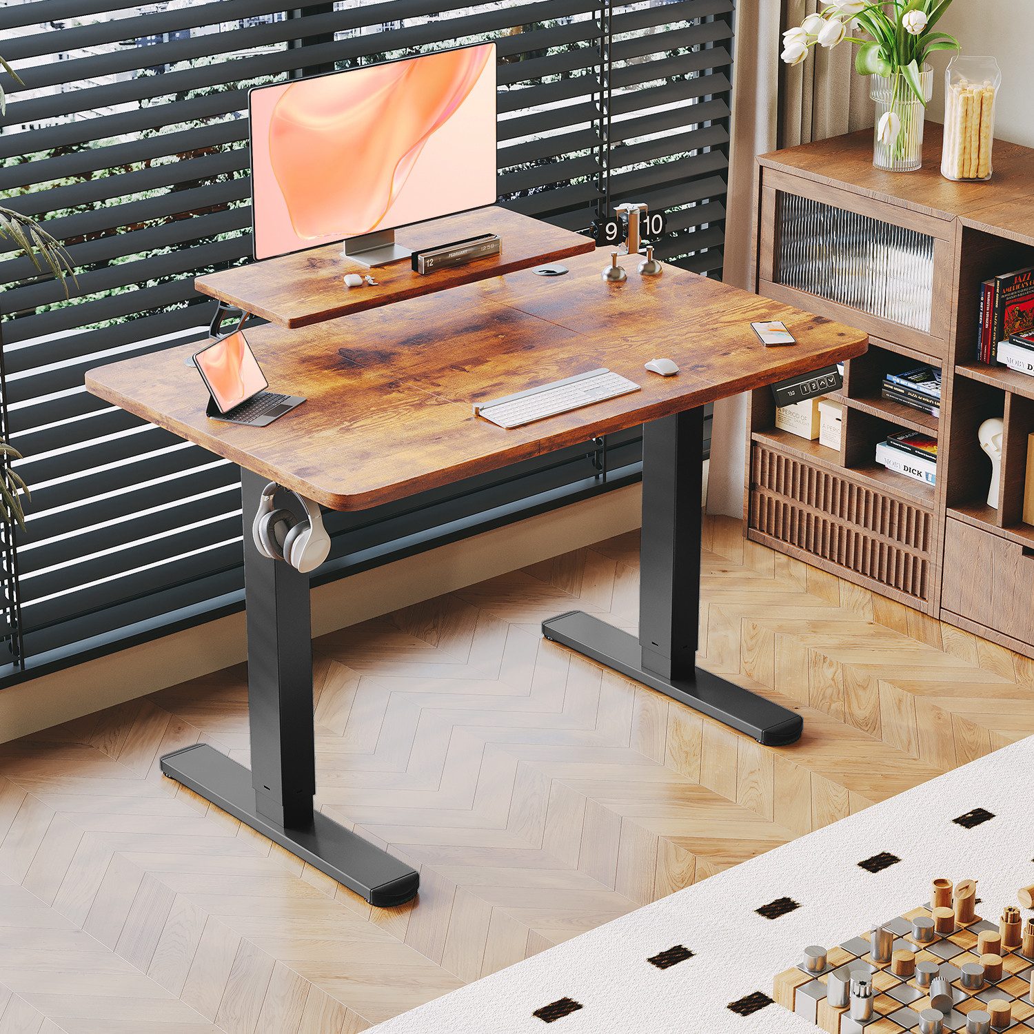 HOMALL Schreibtisch Höhenverstellbarer Schreibtisch mit Monitorständer günstig online kaufen