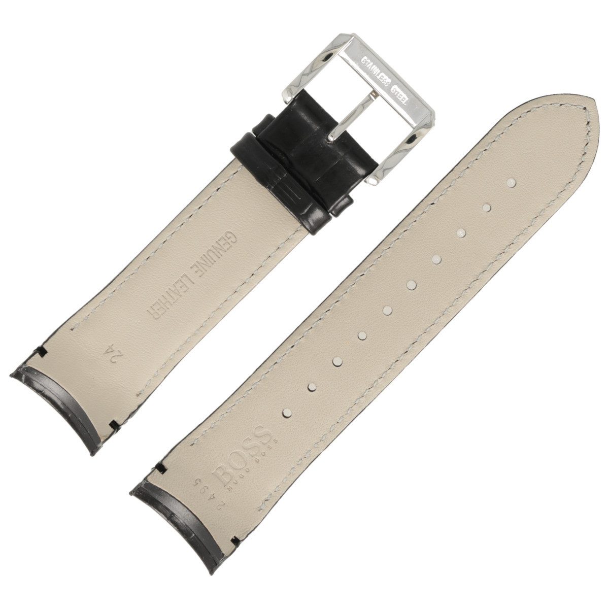 BOSS Uhrenarmband 24mm Leder Schwarz 659302495