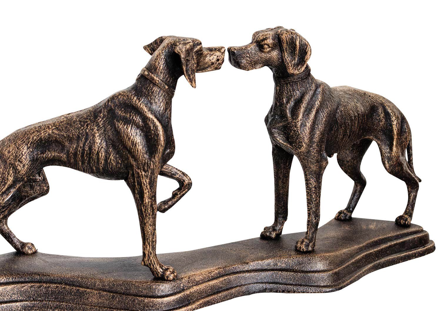 Aubaho Dekofigur 49cm Eisenfigur - Figur Antik-Stil Eisen Jagdhund Hund Skulptur