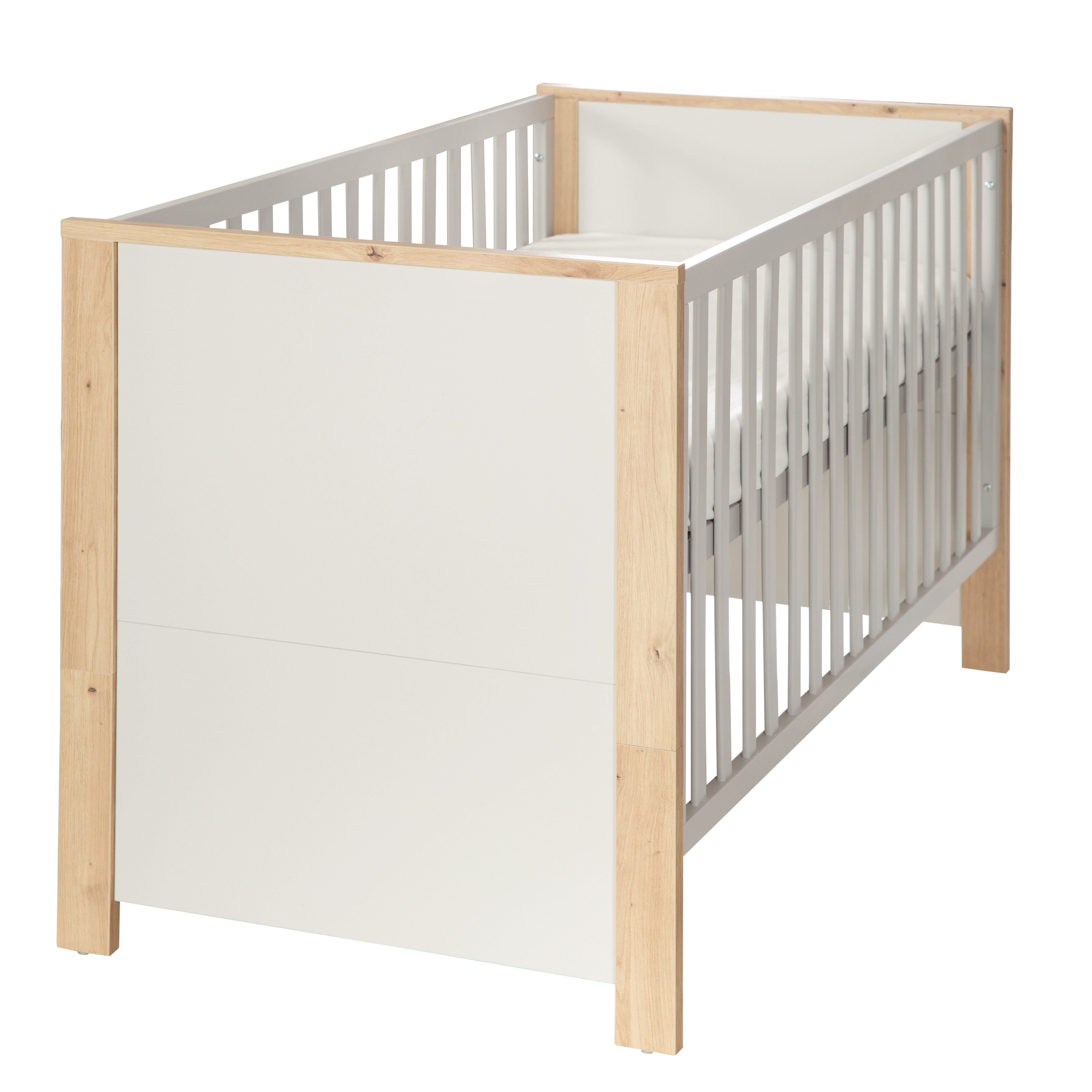 Babybett 70 x 140 cm Vito Boggie - Gitterbett aus Holz mit 3 Schlupfsprossen