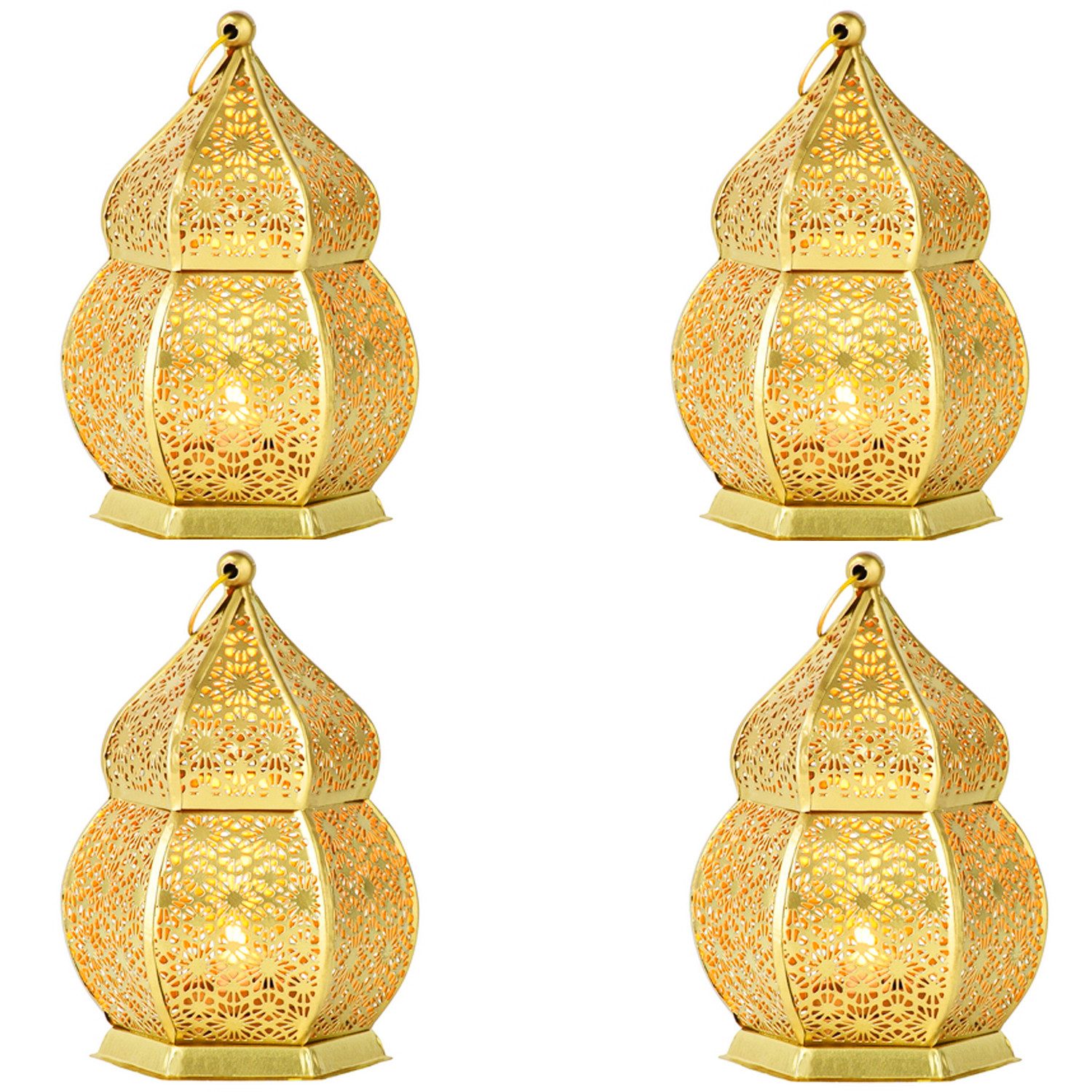 Marrakesch Orient & Mediterran Interior Teelichthalter 4er Set Orientalische Teelichthalter Afman 15cm, Handarbeit
