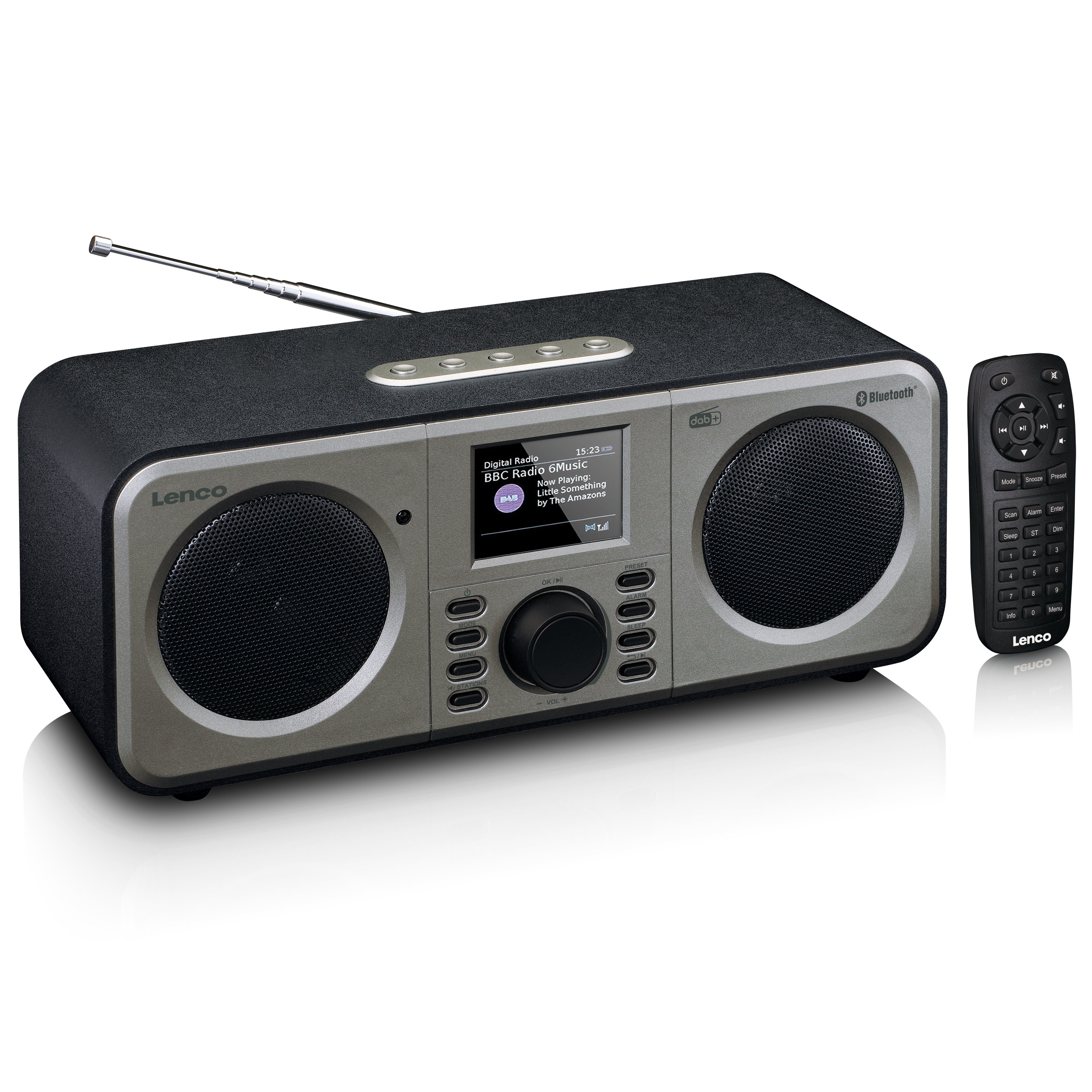 Lenco DAR-030BK Digitalradio (DAB) (DAB+,FM, 6 W, DAB-Radio, Bluetooth 5.0 in robustem Holzgehäuse inkl. Fernbedienung)