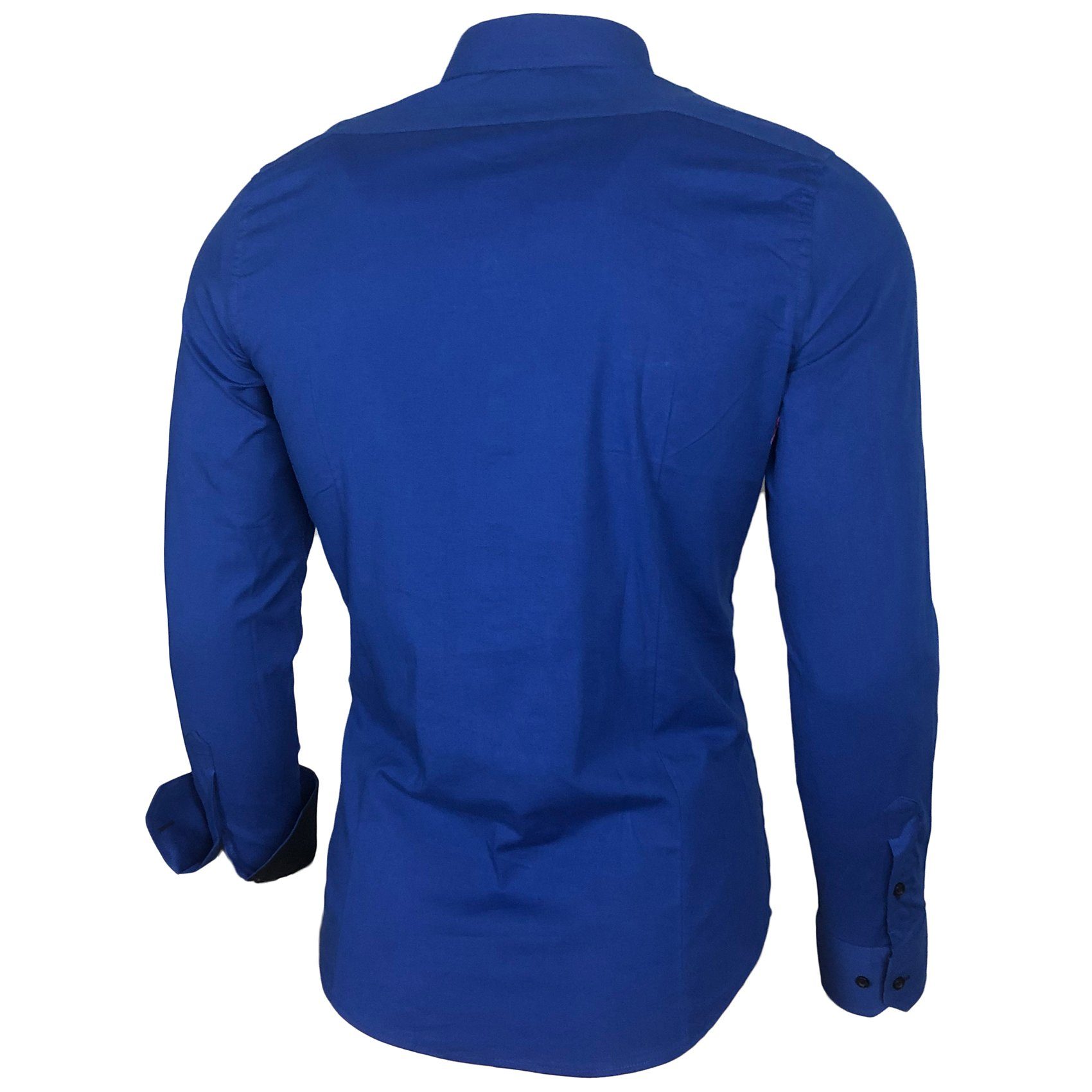 Baxboy Langarmhemd Baxboy Herren Kontrast Hemden Business Freizeit modernes Hemd B-500