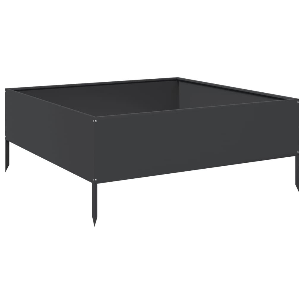 vidaXL Hochbeet Hochbeet Schwarz 100x100x41 cm Stahl (1 St)