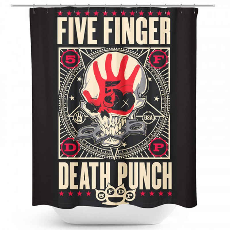 Klangundkleid Duschvorhang Five Finger Death Punch Punchagram Duschvorhang 180x200 cm Neu Top