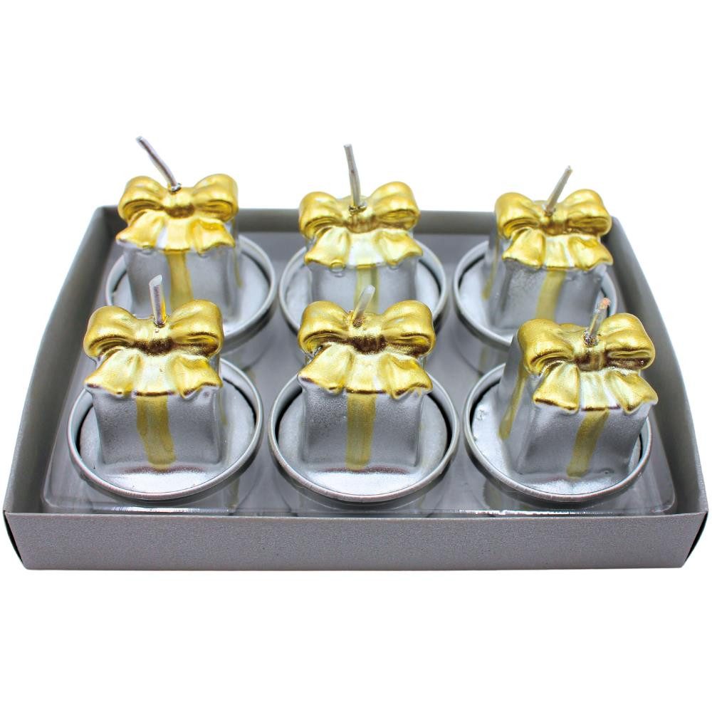 Dekohelden24 Formkerze 6er Set Teelicht Paket - Figurenkerze, Zierkerze, Dekokerze, cm.