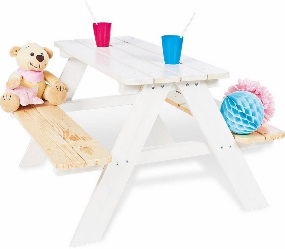Pinolino® Kindersitzgruppe Nicki für 4, weiß, Made in Europe, Praktisch zum  Spielen, Malen und Feiern