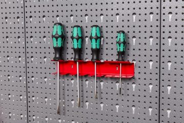 Kreher Lochwand-Ausstattung Hakensortiment mit 22 Teilen aus Metall in Rot