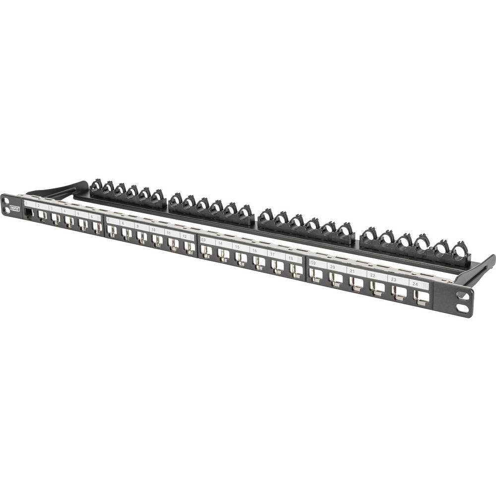 24 Port Modulares Patchpanel, geschirmt, 0.5 HE Netzwerk-Patch-Panel