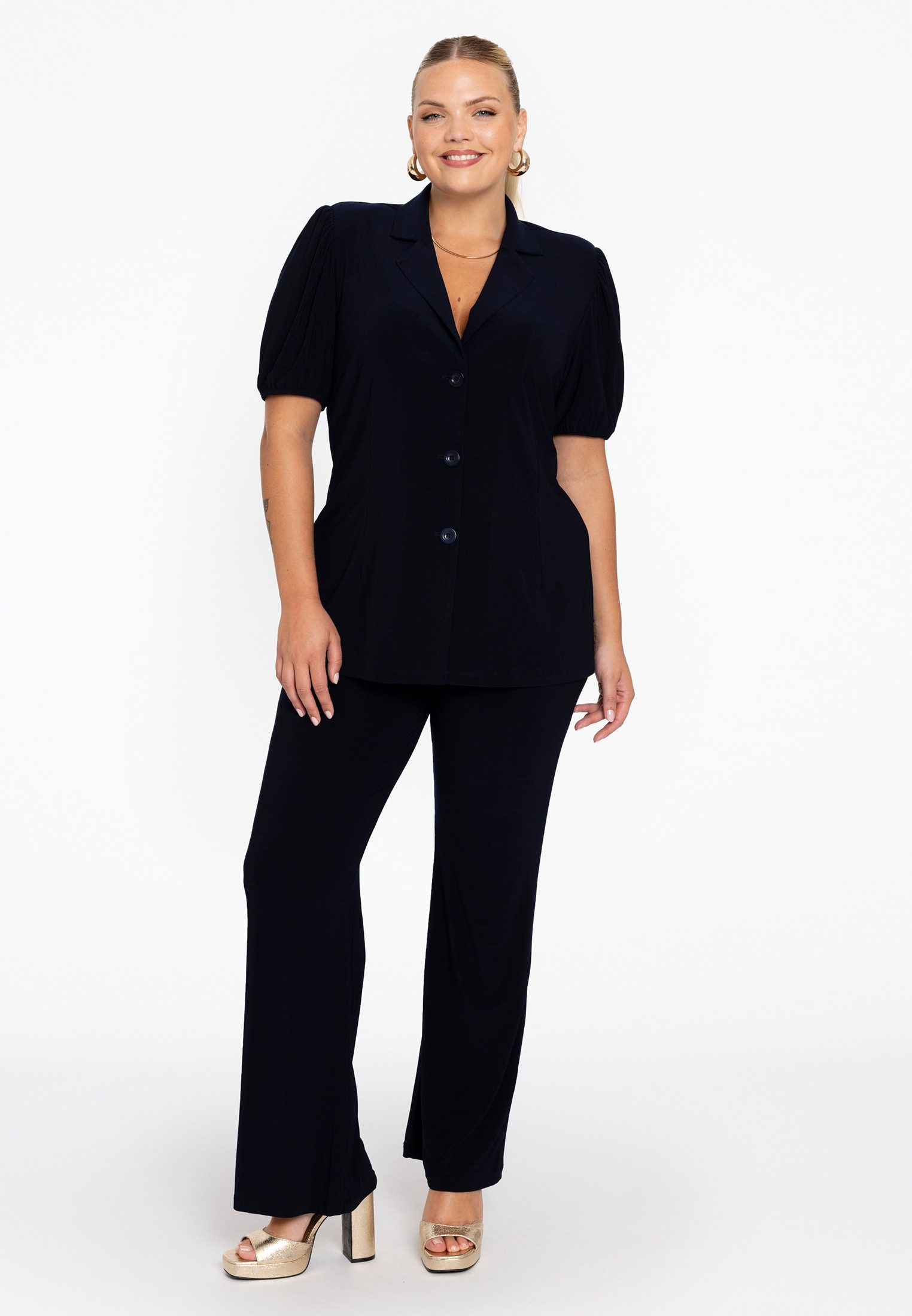 Jackenblazer Damen Blazer mit Puffärmeln