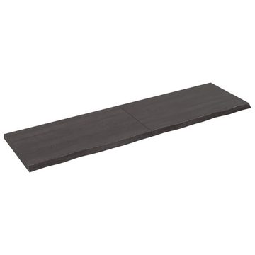furnicato Tischplatte Dunkelbraun 180x50x(2-4)cm Massivholz Eiche