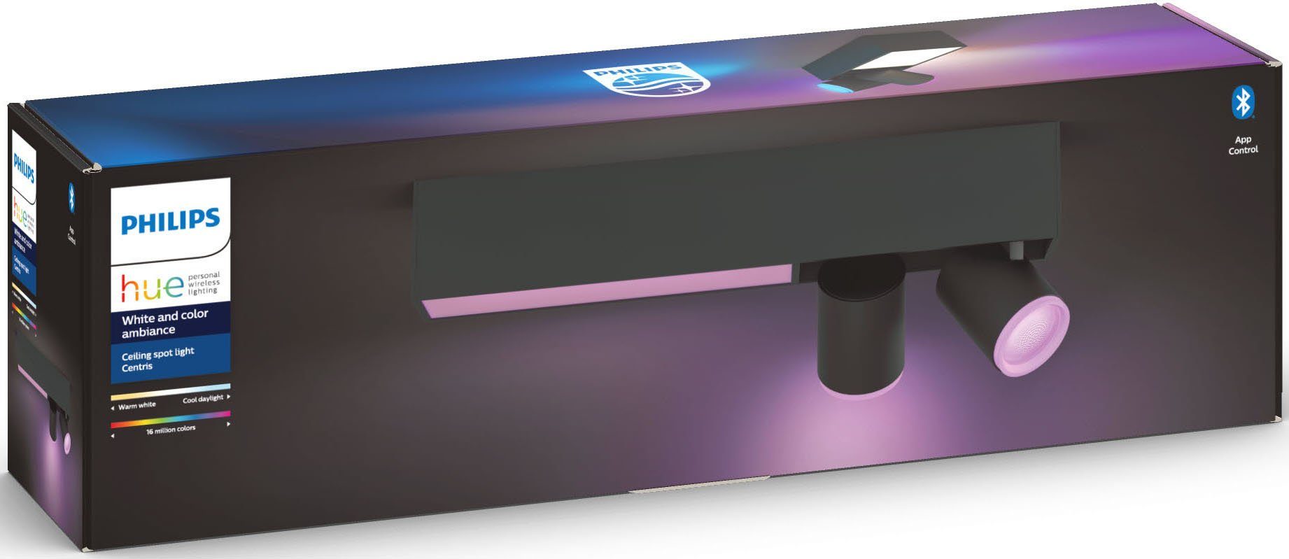 Philips Hue LED Lampeneinstellungen Hue Individuelle App Farbwechsler, der Centris, LED Deckenspot wechselbar, mit