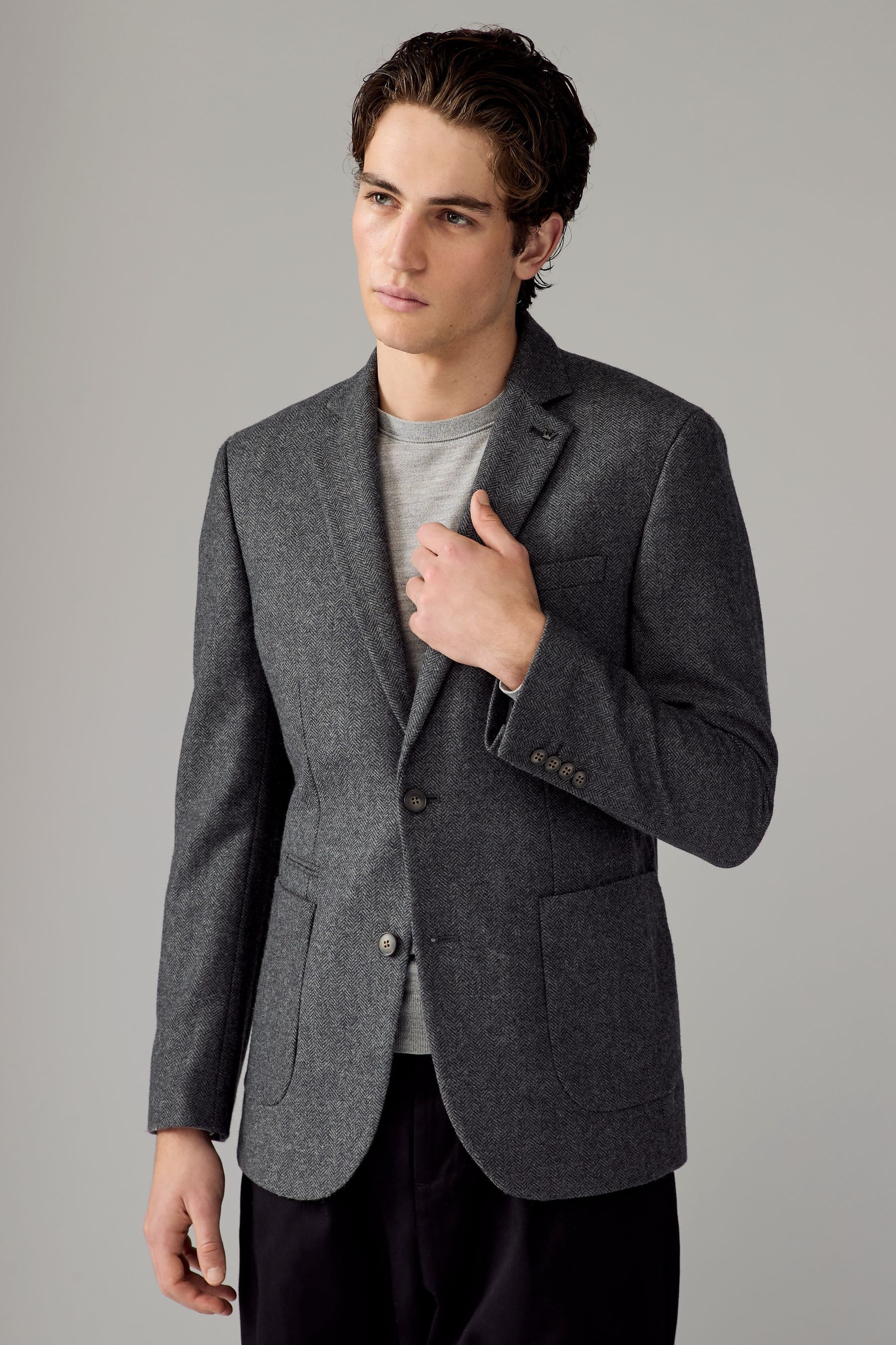 Next Sakko Signature Slim Fit Sakko mit Fischgrätmuster (1-tlg)