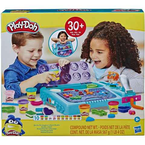 Hasbro Knete Kreativbox für unterwegs, mit 10 Dosen Play-Doh Knete