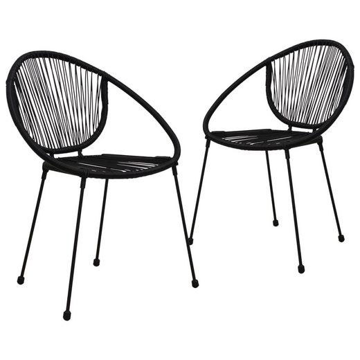 vidaXL Gartenstuhl »vidaXL Gartenstühle 2 Stk. PVC Rattan Schwarz