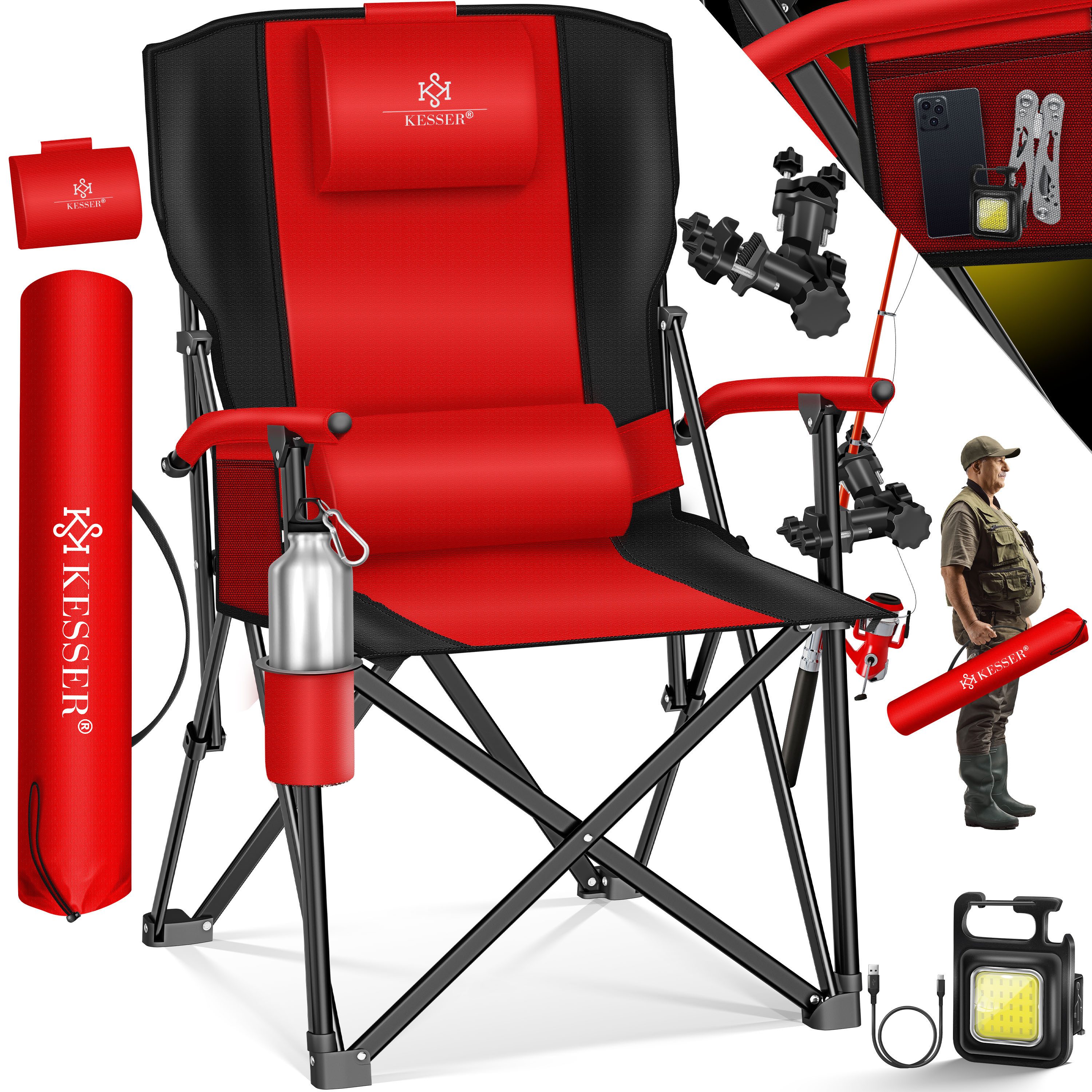 KESSER Campingstuhl Angelstuhl bis 160kg Faltstuhl günstig online kaufen