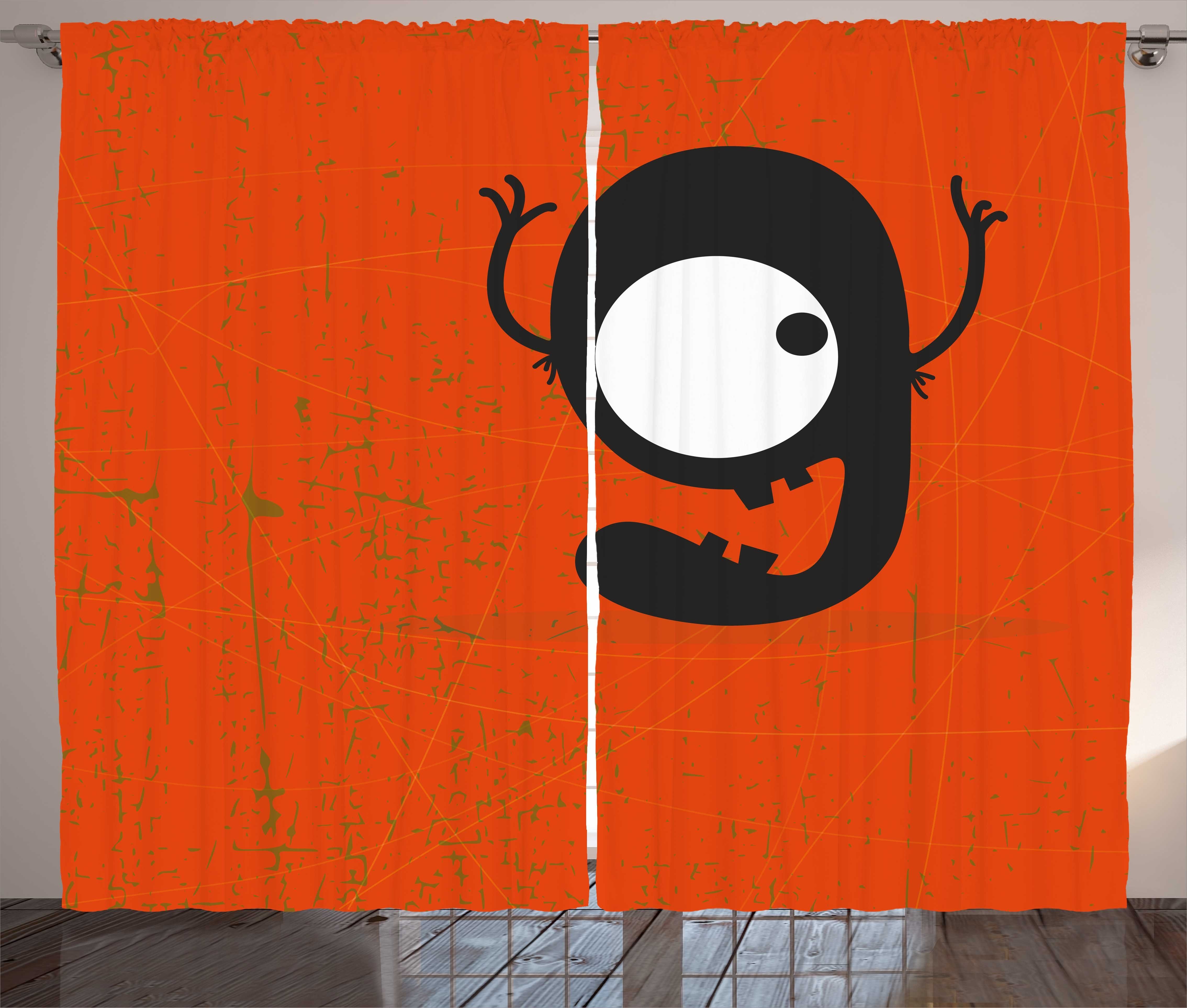 Vorhang Letter G Schlafzimmer Gardine Cartoon Schlaufen Abakuhaus, mit rot und Kräuselband Monster Haken,