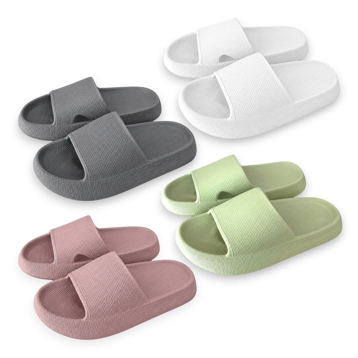 VewoTex Damen Pantoletten » moderne Badelatschen Badepantolette (1 Paar, Kein Set) Badeschuhe mit dicker Sohle » Slipper – Bild 2 von 2
