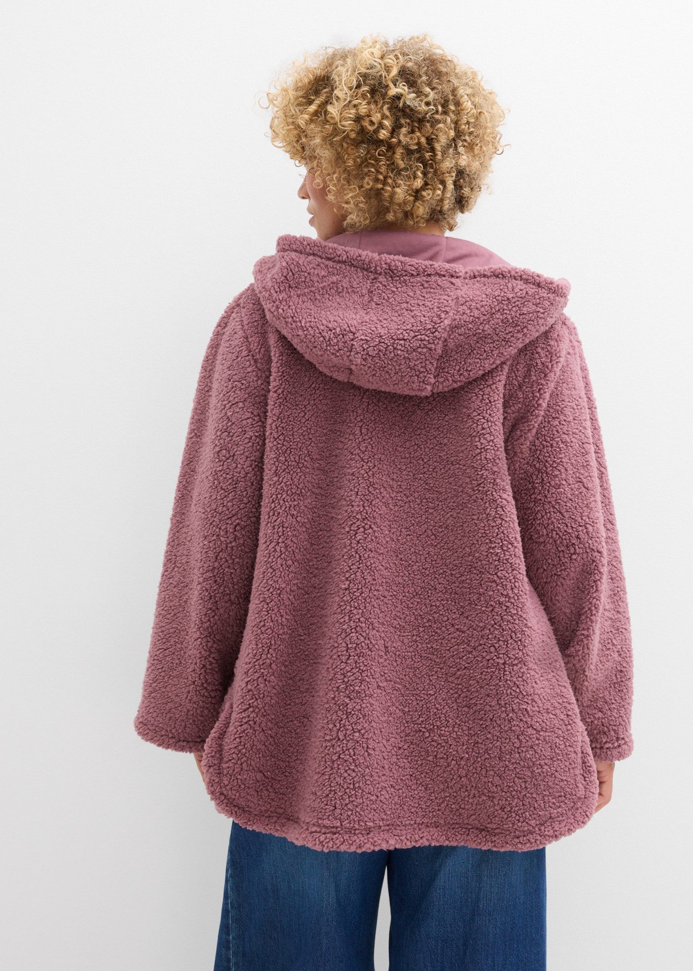 bonprix Fleecejacke aus kuscheligem Teddymaterial, mit 2-Wege-Reißverschluss, in A-Linie – Bild 2 von 5