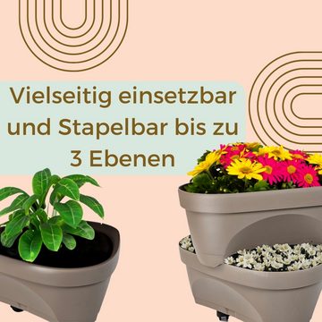 GarPet Kräuterspirale Pflanzsäule mit Rollen Blumentopf Hoch Kräutertopf Erdbeertopf Balkon