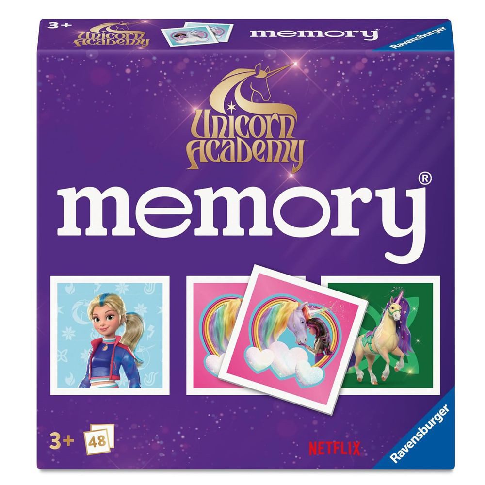 Ravensburger Spiel Mini Memory® Unicorn Academy 48 Bildkarten Ravensburger Legespiel, Memory