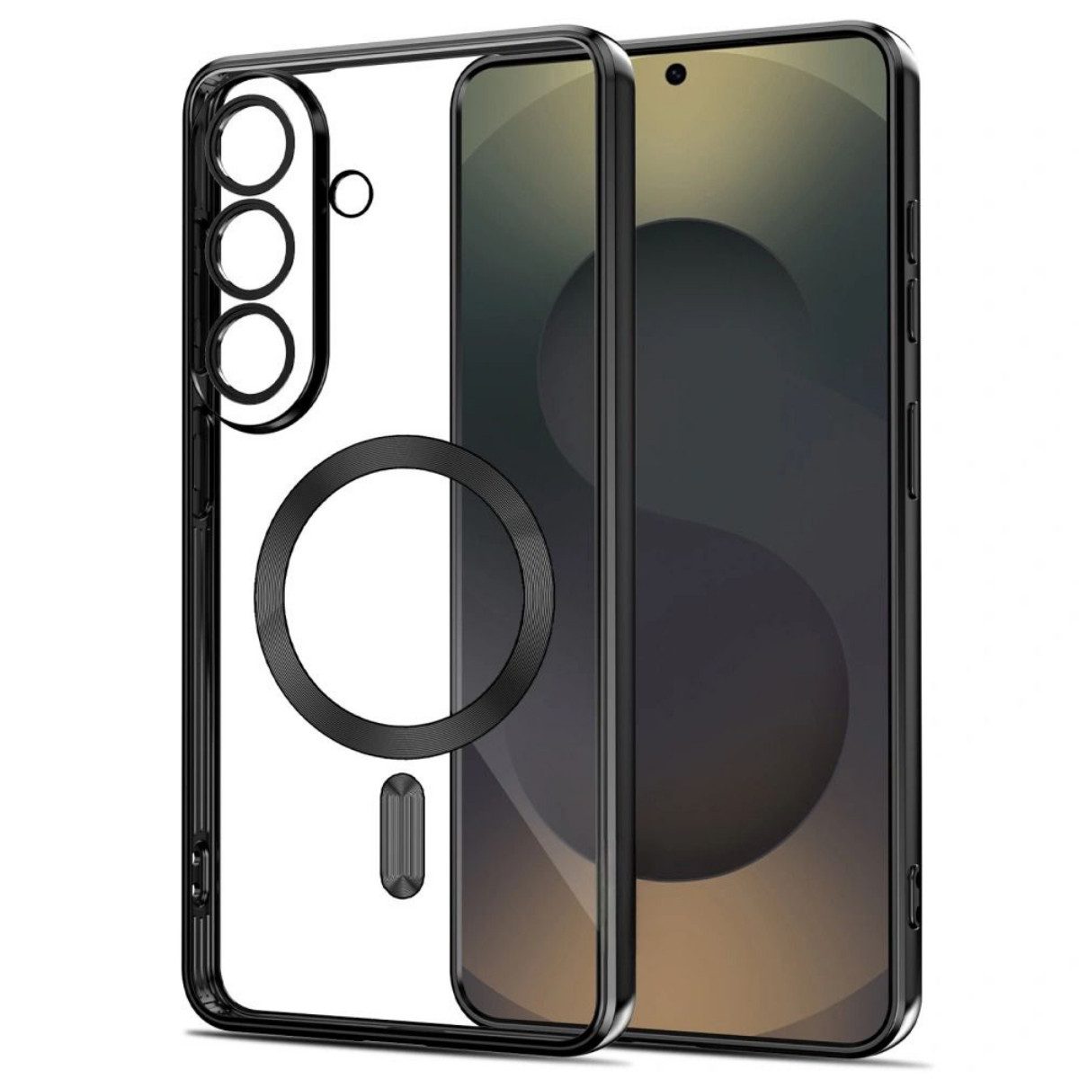 TECH PROTECT Handyhülle MagFlex für Samsung Galaxy S26 Transparent Schwarz Magnetring 6,2 Zoll, Kombiniert transparente Rückseite mit markantem Rahmen – Bild 2 von 4