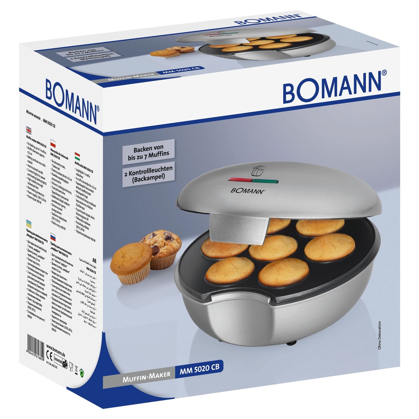 MM 5020 Waffeleisen BOMANN + Backampel BOMANN Cupcakes Antihaftbeschichtung Muffin-Maker