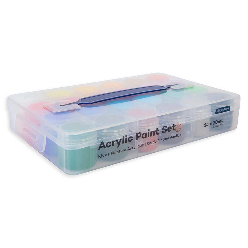 Mont Marte Acrylfarbe Acrylfarben Set, wählbar: 12 oder 24 Döschen je 20 ml, Hohe Deckkraft, schnell trocknend, ideal für kreative Malprojekte