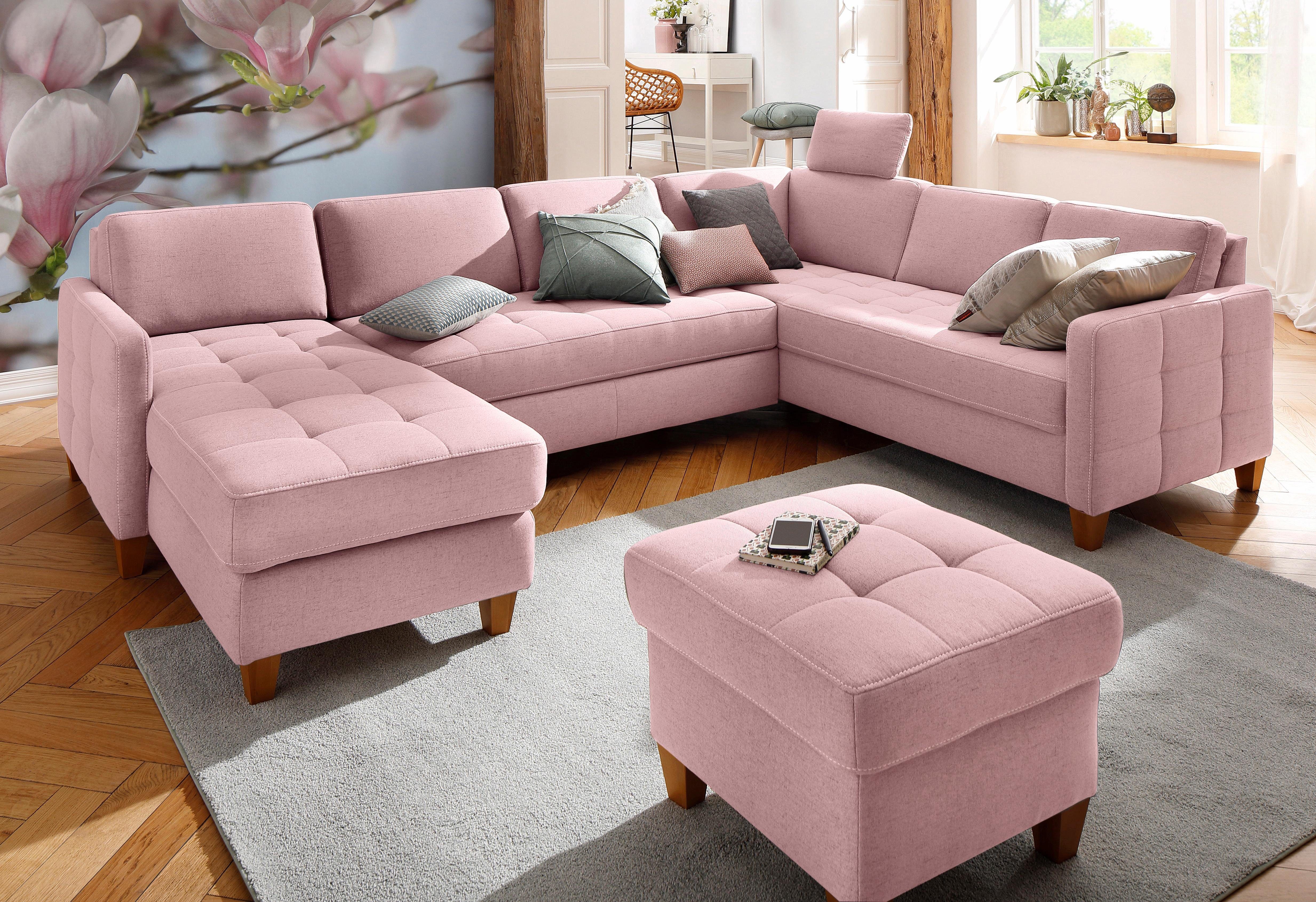 Home affaire Wohnlandschaft "Earl U-Form", wahlweise auch mit Bettfunktion günstig online kaufen