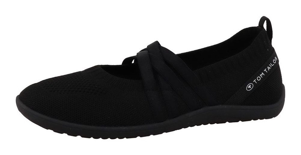 TOM TAILOR Patty Riemchenballerina Freizeitschuh, Halbschuh mit Logoschriftzug