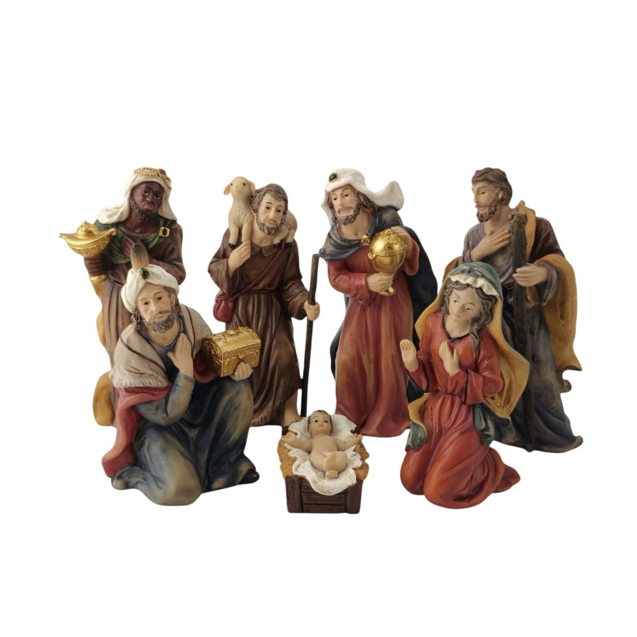 Figurendiscounter Krippe Dekofigur Krippenfiguren-Set 7-tlg 23,5 x 35 cm