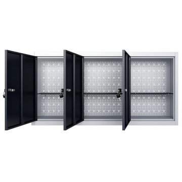 vidaXL Werkzeugbox Wand-Werkzeugschrank Industriedesign Metall Grau und Schwarz (1 St)