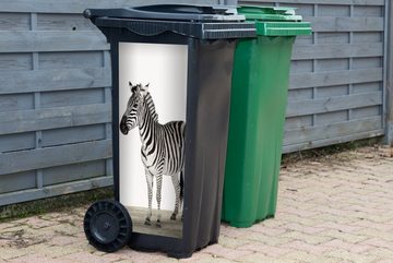 MuchoWow Wandsticker Zebra - Mädchen - Tiere - Kinder - Jungen (1 St), Mülleimer-aufkleber, Mülltonne, Sticker, Container, Abfalbehälter