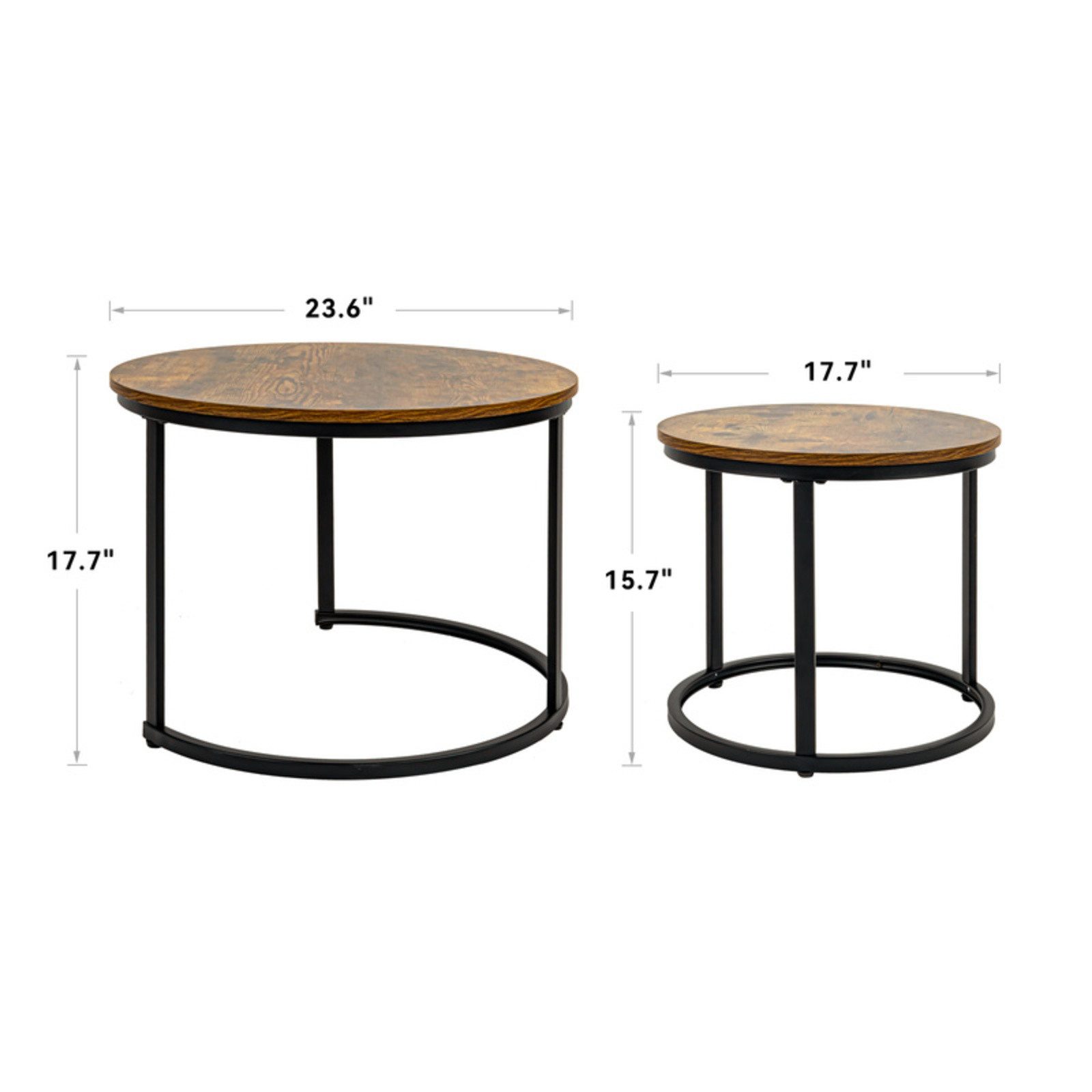 HawthyHome Couchtisch 2er-Set runde Beistelltische aus günstig online kaufen