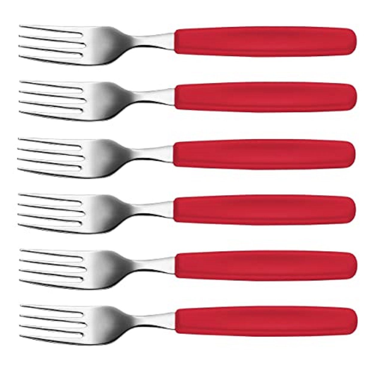 Victorinox Tafelgabel Gabel Set, 6er Pack, Rot, Edelstahl, langlebig & stilvoll (6 Stück), ideal für besondere Anlässe und den täglichen Gebrauch
