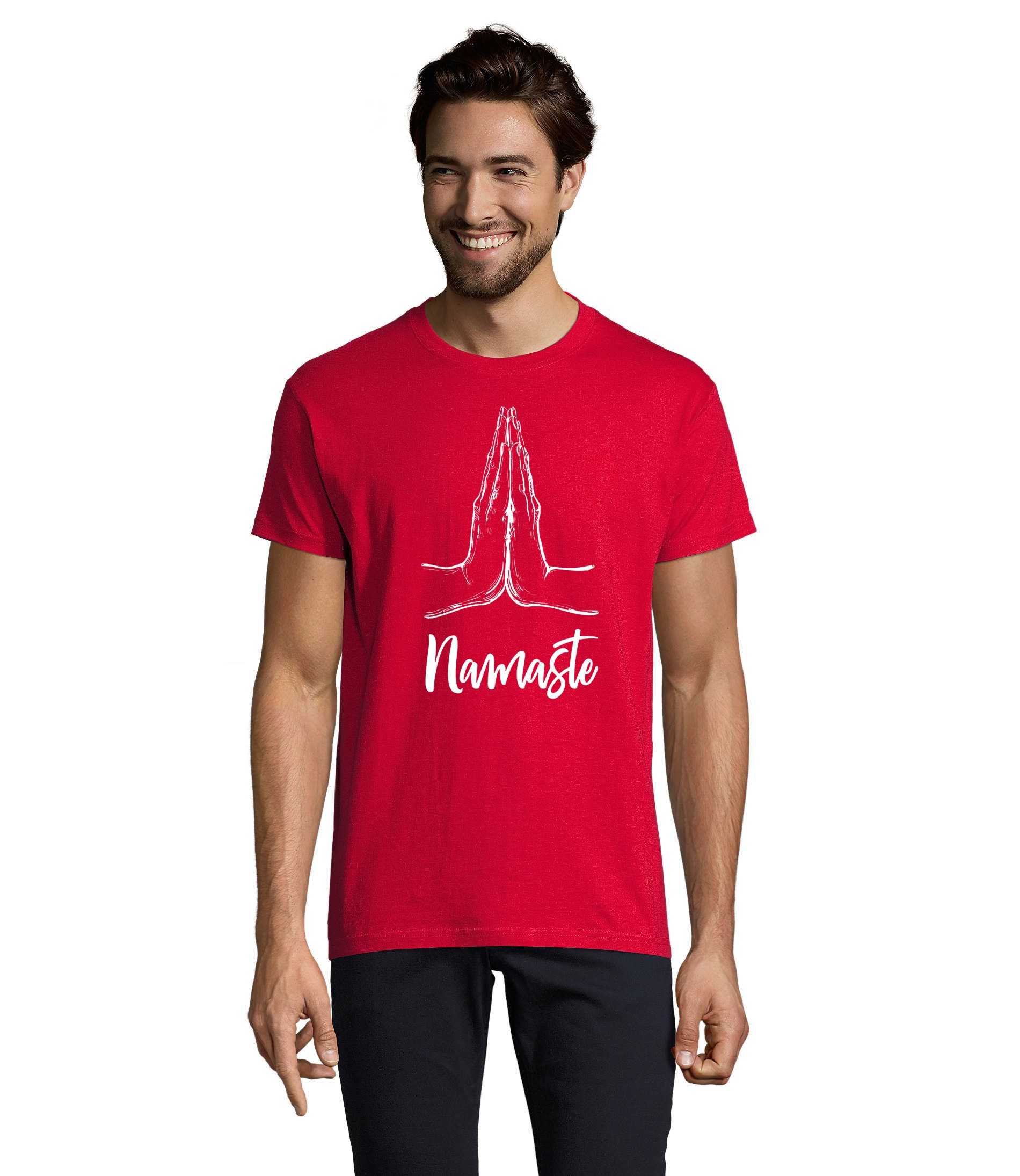T-Shirt Namaste Herren T Shirt Baumwolle Achtsamkeit Freizeit Komfort
