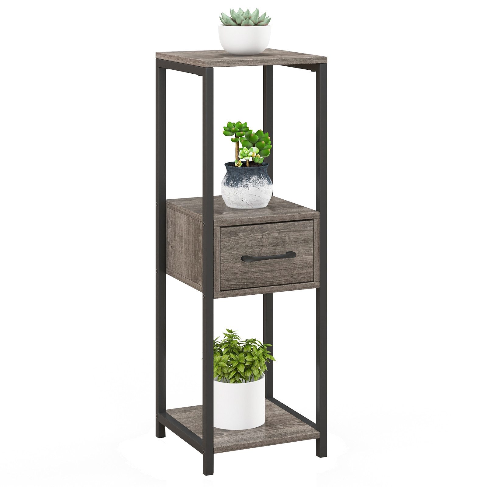 COSTWAY Blumenständer (1 St), 3 Etagen mit Schublade & Kippsicherung 30,5x3 günstig online kaufen