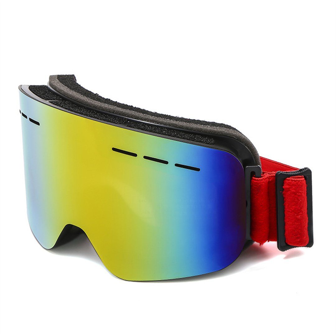Skibrille (Fahrradbrille;Motorradbrille;Schwimmbrille;Skibrille), Antibeschlag-Skibrille Rot mit weiter Sicht, Skibrillen Outdoor-Ausrüstung UG L.Ru Schneebrillen Doppelschichtige liefert